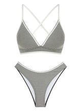 Two Piece High Waist V Neck High Leg Bikini Set-AMZ