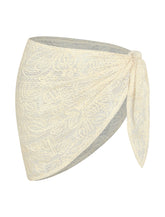 Textured Mesh Scalloped Sarong Mini Skirt -AMZ