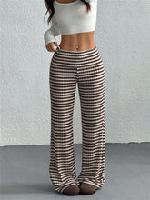 Women's Casual Striped Palazzo Pants Elastic Waist Wide Leg Long Trouser Sweatpant