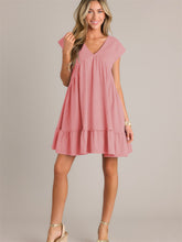 ZAFUL Women's V Neck Short Casual Vacation Romantic Beach Dress Summer Sundress