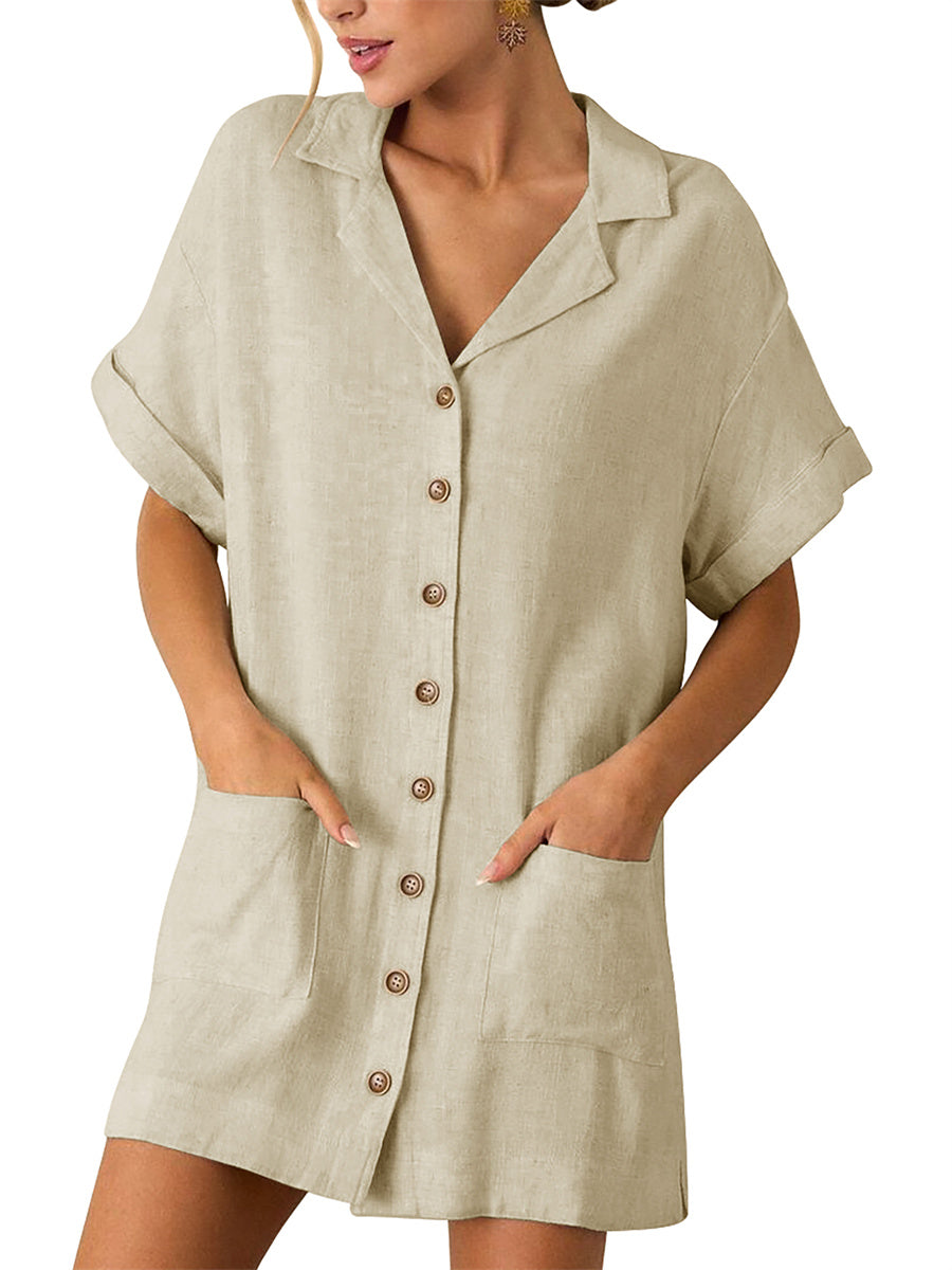 ZAFUL 255 Woman's Button Down Cotton Shirt Dress – Welooc