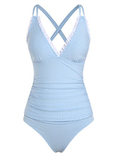 ZAFUL Womens Tankini Swimsuits Smocked 2 Piece Bathing Suit