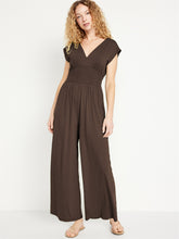 ZAFUL Women Wide Leg Jumpsuits Oversized Sleeveless V-Neck Party Jumpsuits-AMZ