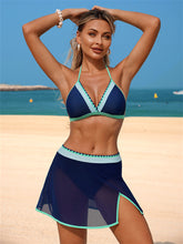 ZAFUL Women's Color Block Skirt Bikini Set