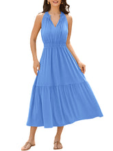 Women's Ruffle Hem Solid Color Sundress-AMZ