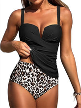 ZAFUL Women's Two Piece Tankini Swimsuits Tummy Control Crisscross Bathing Suits V-Wire Swim Tank Tops with Briefs