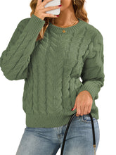 ZAFUL Sweater Long Sleeve Crewneck Oversized Sweater Fuzzy Knitted Pullover Tops