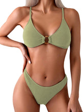 Sexy Triangle Bikini Set O Ring Linked Two Piece Swimsuits
