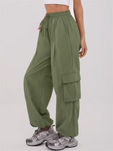 ZAFUL Women's Cargo Pants with Pockets Casual Elastic High Waisted Trousers