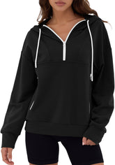ZAFUL Women's Half Zipper Hooded Sweatshirt