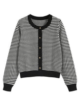 ZAFUL Women Chunky Long Sleeve Cropped Cardigan Sweater Fall Button Down Crew Neck Knit Jackets Casual Clothes