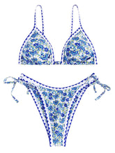 ZAFUL Women's Swimsuits Boho Floral Print String Thong Bikini