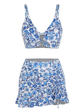 ZAFUL Women's High Waisted Bikini Sets Two Piece Swimsuit with Swim Skirt Tummy Control Bathing Suit String Swim Suits