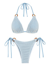 ZAFUL Retro Knit Pattern Triangle Bikini Set
