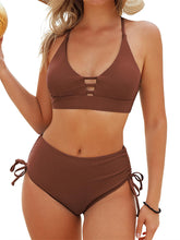 Women's High Waisted Bikini Set Two Piece Tummy Control Wrap Swimsuit Lace Up Bathing Suit