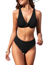 Criss-Cross-Back-Ruched-Two-Piece-Swimsuit-Black