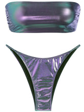 Criss-Cross-Lace-up-Bikini-Gradient Glitter-Black