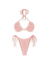 Fishnet Triangle Tie-Pink-1