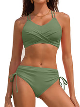 ZAFUL Women's High Waisted Bikini Sets Two Piece Swimsuit Twist Front Bathing Suit