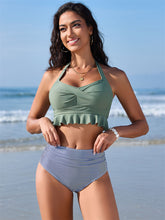 ZAFUL Women's Two Piece High Waisted Bikini Set Ruffle Bathing Suits 2025-AMZ