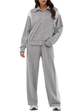 ZAFUL Women's Sweatsuits 2 Piece Outfits Zip Up Pullover Baggy Sweatpants