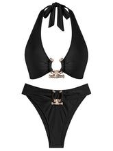 Halter Metal O Ring High Waisted Bikini