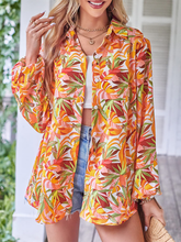 Leaf-Patterned-Casual-Shirt-Orange-1