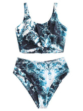 ZAFUL Women's High Waisted Bikini Scoop Neck Swimsuit Two Pieces Bathing Suit