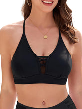 Mesh Criss Cross Tie Back Bikini Top Only