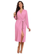 ZAFUL Women's Kimono Robe Summer Lightweight Long Knit Casual Loungewear with Belt Soft Bathrobe for Spa & Beach-FBA