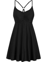 Ruffle-Tummy-Control-with-Skirt-Swimsuit-Black