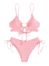 Spaghetti Strap Lace-Up Bikini