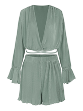 Wrap Bow Neckline Set