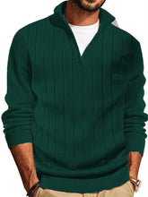 ZAFUL Mens Quarter Zip Pullover Sweaters Slim Fit Mock Neck Knit Long Sleeve Casual Polo Sweaters