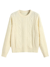 ZAFUL Women Crew Neck Loose Knitwear Lazy Basics Soft Sweaters Winter Knit Pullover