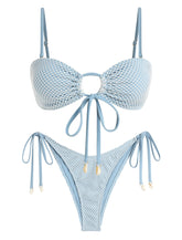 O Ring Fishnet Seashell Bandeau Bikini -AMZ