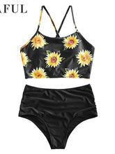 ZAFUL Women High Waisted Bikini Set Two Piece Tummy Control Wrap Swimsuit Lace Up Bathing Suit