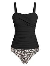 ZAFUL Tankini Swimsuits for Women Tummy Control High Waisted Twist Front Ruched Two Piece Bathing Suit