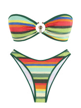 ZAFUL Women's 2 Piece Swimsuit Boho Stripe Print Bikini Set