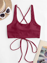 ZAFUL Women's Adjustable Lace-up Bikini Top Push Up Padded Swimsuit Tops