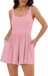 Rompers Summer Casual Athletic Romper Sleeveless Jumpsuit-AMZ