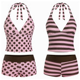 Double Sided Wear Halter Tankini Set