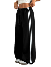 ZAFUL Women's Casual Sweatpants Drawstring Color Block Side Striped Straight Leg Athletic Track Pants with Pockets-AMZ