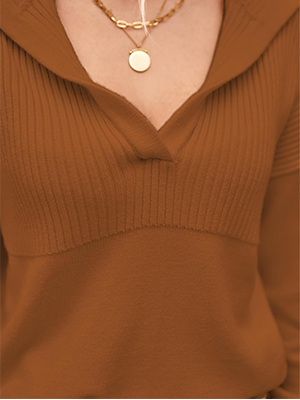 Pullover-Lapel-Knit-Soft-Sweater-Coffee-3