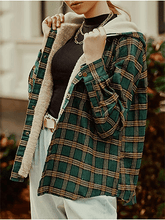 ZAFUL Women's Plaid Wool Lined Flannel Jacket Hoodie - Welooc