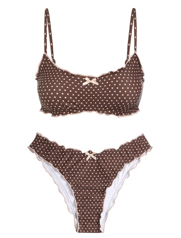 Bandeau Top Bow Decor Cheeky Bathing Suit