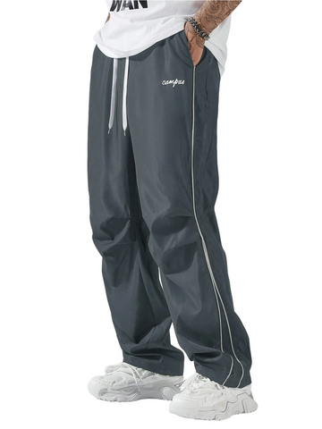 ZAFUL Men's Parachute Sweatpants Y2k Baggy Track Pants Drawstring Wide Leg Casual Trousers Streetwear