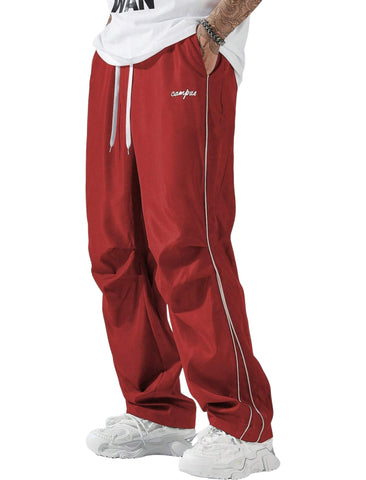 ZAFUL Men's Parachute Sweatpants Y2k Baggy Track Pants Drawstring Wide Leg Casual Trousers Streetwear