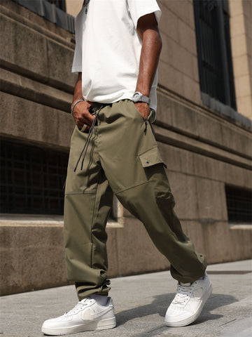 ZAFUL Men's Casual Drawstring Slim Fit Cargo Pants with Pockets