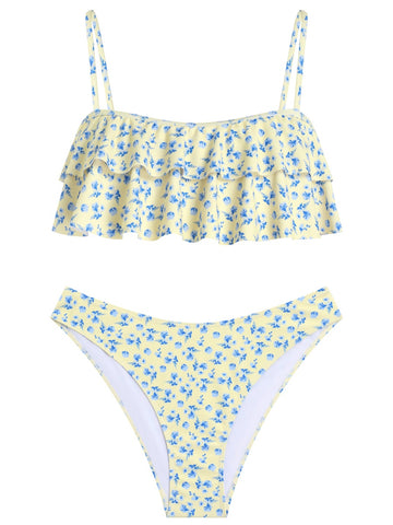 Floral Print Two Piece Swimsuit